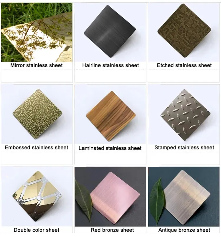 1mm-3mm Dikte ASTM AISI 304 304L 201 Roestvrijstalen Plaat met Verschillende Oppervlakken voor Decoratie 2